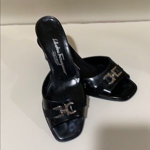 Salvatore Ferragamo 71/2 black 2 inch heel